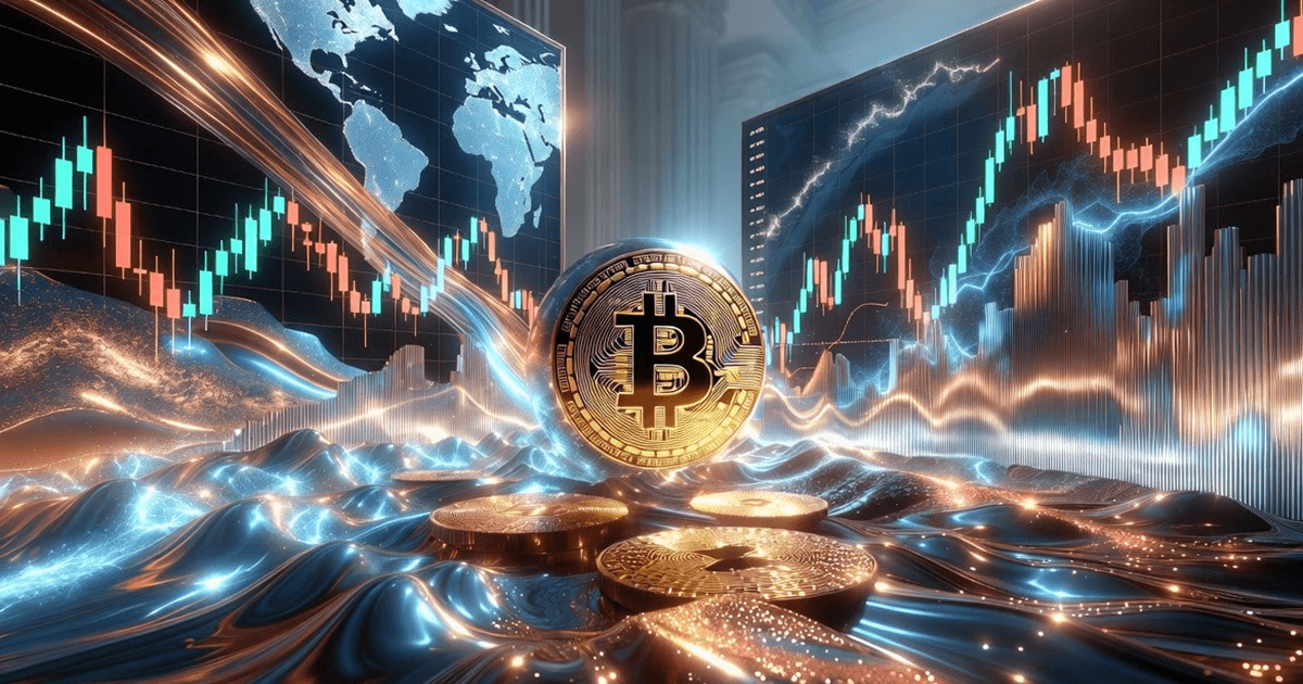 A macro-themed image showing Bitcoin rising above $71K amid global tensions and liquidity stress.