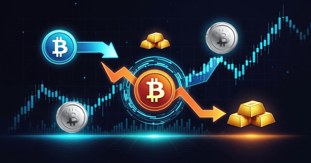 Bitcoin lagging while gold and metals lead in a shifting macro liquidity cycle.